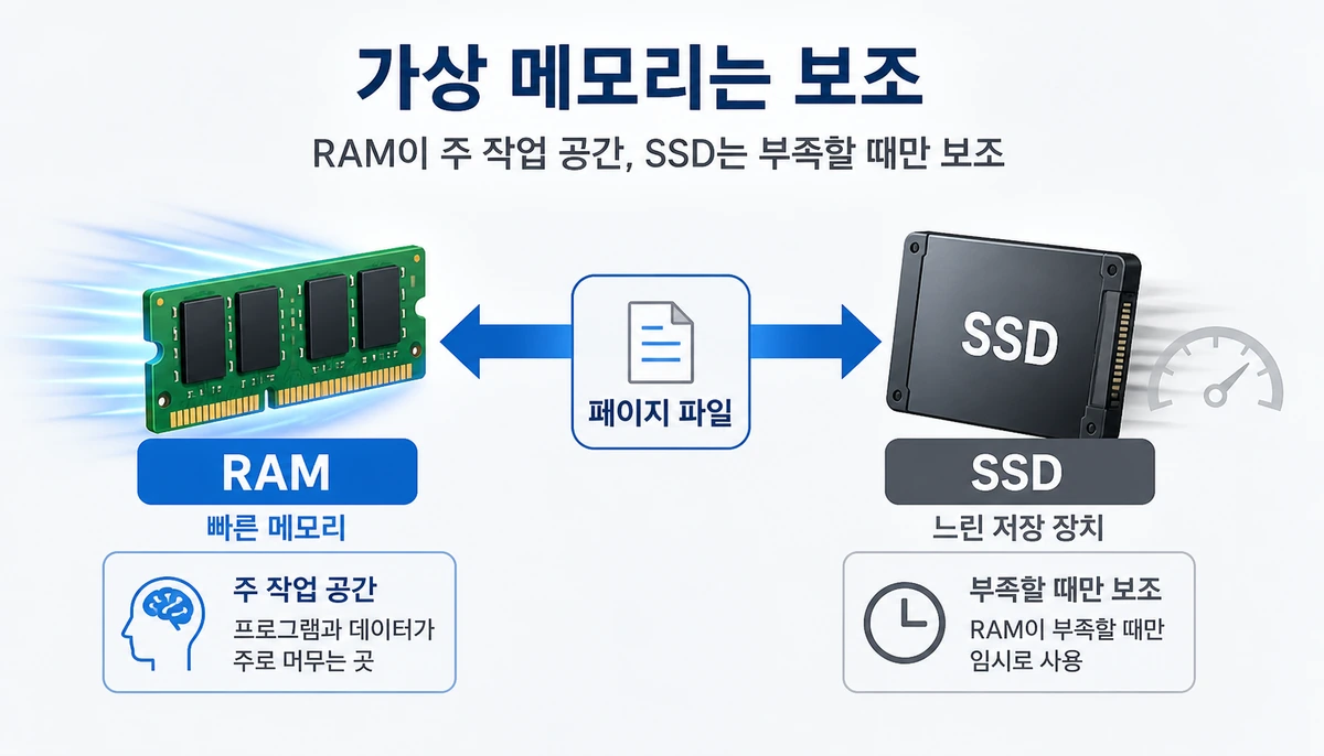 RAM과-SSD-사이에서-페이지-파일이-작동하는-구조